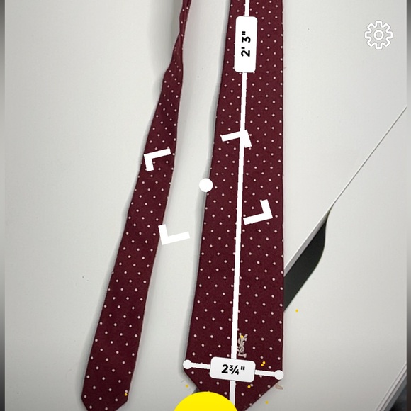 Yves Saint Laurent Vintage Burgundy Polka Dot Tie Logo embroidered #19 - Picture 5 of 6